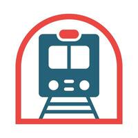 metro glyph twee kleur icoon ontwerp vector