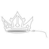koning kroon doorlopend een lijn vector kunst tekening en illustratie