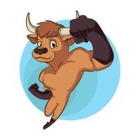 stier mascotte vector. dier tekenfilm illustratie vector