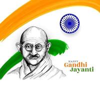 Indiase driekleurige vlag thema happy gandhi jayanti viering achtergrond vector