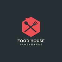 voedsel huis logo ontwerp met bestek concept vector