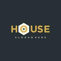 huis logo ontwerp met verbetering concept vector