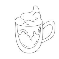 koffie in lijn kunst stijl. glas kop met koffie. vector illustratie geïsoleerd Aan een wit achtergrond.