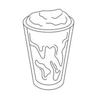 bevroren verkoudheid brouwen koffie in lijn kunst stijl. schetsen, tekening. vector illustratie geïsoleerd Aan een wit achtergrond.