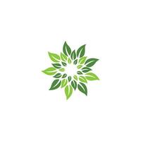 logo's van groene boom blad ecologie vector