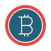 bitcoin glyph twee kleur icoon ontwerp vector