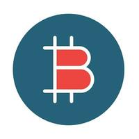 bitcoin glyph twee kleur icoon ontwerp vector