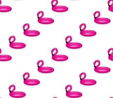 opblaasbare cirkel om te zwemmen en te ontspannen in zee roze flamingo vector