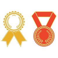 illustratie van een reeks van medailles met linten vector