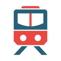 trein glyph twee kleur icoon ontwerp vector