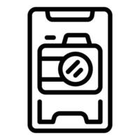 mobiel foto camera icoon schets vector. het schieten smartphone optie vector