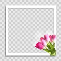 lege fotolijstsjabloon met lentebloemen voor mediapost
