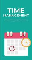 time management concept met cflenda datum en klok icoon. vector