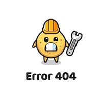 error 404 met de schattige aardappelchips-mascotte vector