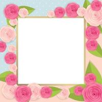 leuke achtergrond met frame en bloemencollectie vector