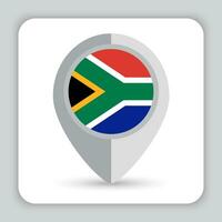 zuiden Afrika vlag pin kaart icoon vector