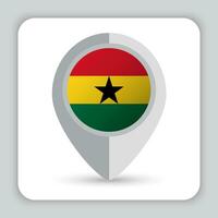 Ghana vlag pin kaart icoon vector