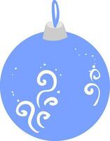 tekenfilm Nieuwjaar kunstmatig belblauw Kerstmis hangende speelgoed- voor decoratie vector of kleur illustratie
