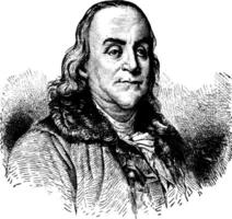 Benjamin franklin, wijnoogst illustratie vector