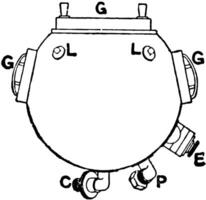 duiken helm top wijnoogst illustratie. vector