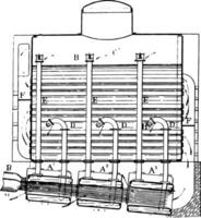 boiler combinatie stoom- generator, wijnoogst illustratie. vector