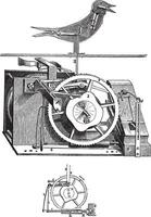 koekoek klok wijnoogst gravure vector