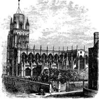 heilige Maria redcliffe - anglicaans kerk in Bristol, Engeland Verenigde koninkrijk. wijnoogst gravure van jaren 1890. vector