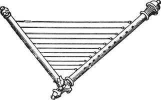 geregen instrument, wijnoogst gravure. vector