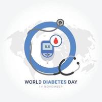 wereld diabetes dag banner viering 14 november bewustmakingsmaand vector