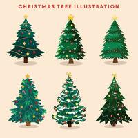 Kerstmis boom illustratie reeks vector
