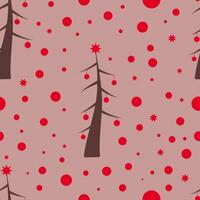 de vlak gemakkelijk gestileerde naadloos Kerstmis patroon met Kerstmis boom Aan de roze achtergrond vector
