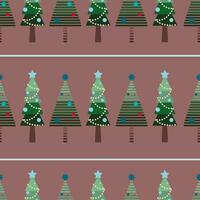 de vlak gemakkelijk naadloos Kerstmis patroon met twee gestileerde Kerstmis boom Aan de roze achtergrond vector