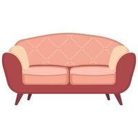 comfortabel sofa Aan wit achtergrond. tekenfilm stijl. vector illustratie.