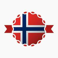 creatief Noorwegen vlag embleem insigne vector