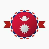 creatief Nepal vlag embleem insigne vector