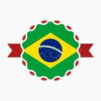 creatief Brazilië vlag embleem insigne vector