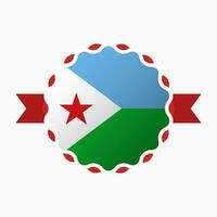 creatief Djibouti vlag embleem insigne vector