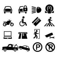 Parkeergarage Parkeerplaats Teken Symbool Pictogram Pictogram Herinnering. vector