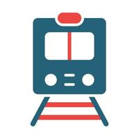 trein station glyph twee kleur icoon ontwerp vector