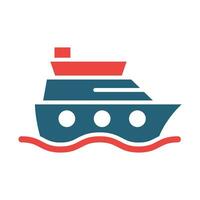 schip glyph twee kleur icoon ontwerp vector