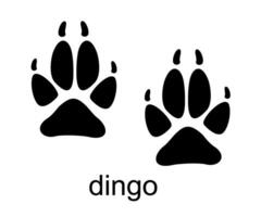 dingo hond voetafdruk. dingo stempel. voet afdrukken bijhouden pictogrammen vector set. dier voetafdrukken