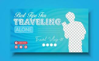 reizen of reis youtube miniatuur en sociaal media Hoes ontwerp sjabloon voor ieder kine van reizen bureau. vector