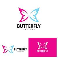 vlinder logo dier ontwerp merk Product mooi en gemakkelijk decoratief dier vleugel vector