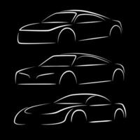 sport- auto logo icoon set. motor voertuig handel emblemen. minimalistische schets kunst vector