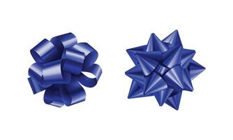 vector blauw bogen voor omhulsel Cadeau doos reeks