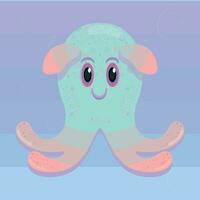 schattig Dombo Octopus in tekenfilm stijl vector
