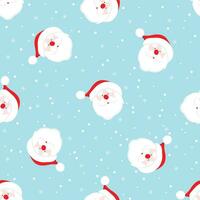vrolijk de kerstman gezicht met sneeuwvlokken Aan blauw achtergrond. Kerstmis naadloos patroon voor groet kaart, omhulsel papier, , stoffen, huis decor, scrapbooking vector