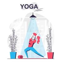 yoga opleiding geïsoleerd cartoon concept. vector