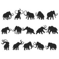 mammoet- silhouet illustratie, olifant dier vector