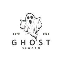 spookachtig vlieg geest logo gemakkelijk minimalistische wijnoogst eng halloween ontwerp vector